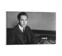 Poster di José Raúl Capablanca Maestro di scacchi, stampa artistica da parete su tela, poster artistico per stanza, 50 x 75 cm