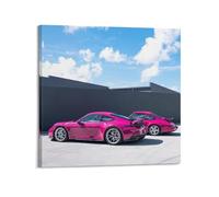 Poster di lusso 992 & 964 911 Carrera Sports Cars rosa, pittura decorativa su tela, arte moderna, 40 x 40 cm