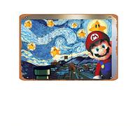 Poster di Mario Super Starry Night, decorazione artistica da parete per gamer, idea regalo, super star di Mario, poster in metallo, decorazione per la casa, decorazione artistica per la casa e la