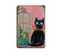 Poster di Matisse Budgies With Cat, poster retrò in metallo, stile chic, arte retrò, pittura in ferro da bar, grotta, caffetteria, famiglia, garage, decorazione da parete, 20 x 30 cm