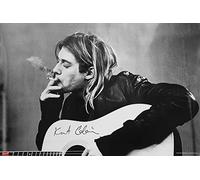 'Poster di Nirvana - Kurt Cobain "Smoking & Guitar/cigarro e chitarra, 91,5 cm X 61 cm + 2 cornici trasparenti con suspención