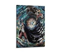 Poster di One Piece, motivo: Gorgi dai capelli rossi, su tela, decorativo, decorativo, moderno, per camera da letto, 60 x 90 cm