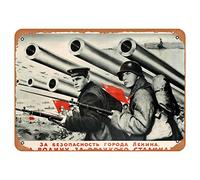 Poster di propaganda sovietica della Seconda Guerra Mondiale in stile vintage, con scritta "Security of Leningrado", decorazione da parete in metallo, decorazione da parete per la tua stanza, bar