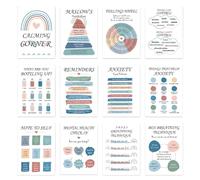 Poster di salute mentale, carte di consapevolezza, bacheca positiva per aula 12x carta da parati motivazionale per la consapevolezza dell'affermazione sentimento motivazionale per la stanza dei