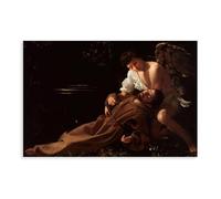 Poster di San Francesco d'Assisi in estasi di Caravaggio, tela per camera da letto, decorazione sportiva, paesaggio per ufficio, camera da letto, regalo, senza cornice, 50,8 x 76,2 cm