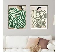 Poster di Sofia Lind, stile nordico, vintage, linea, geometria, curva, ragazza, arte murale, Sofia Lind, dipinto su tela e stampe, decorazione per la casa, immagine 40x60cmx2 senza cornice