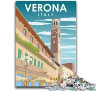 Poster di strada di Verona, Italia, puzzle per adolescenti, giochi educativi, decorazione per la casa, regalo di compleanno, regali, arte murale 1000 pezzi (50x75cm)