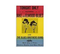 Poster di The Blues Brothers su tela, decorazione artistica da parete in stile vintage, per soggiorno, camera da letto, 30 x 45 cm, senza cornice
