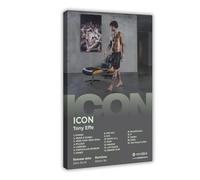 Poster di Tony Effe, stampa con il rapper hip hop e musica rap e album ICONA su tela, idea regalo, decorazione per camera da letto, ufficio, camera da letto, regalo, 60 x 90 cm