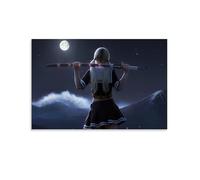 Poster di una ragazza che porta una spada samurai poster vintage arte artistica da parete, decorazione estetica, soggiorno, camera dei bambini, dormitorio, bar, bagno, adatto per camera da letto