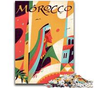 Poster di viaggio del Marocco, puzzle da 1000 pezzi per adulti e ragazzi, per 14+ anni, allena il tuo cervello e le tue mani, regali di Natale, 1000 pezzi (26x38cm)