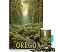 Poster di viaggio del sentiero forestale dell'Oregon Puzzle da 1000 pezzi per adolescenti Puzzle che stimola la memoria Gioco rilassante Bordo stretto Regalo premium (38x26cm)