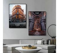 Poster di viaggio della città di Roma, stampa su tela, architettura antica, dipinto artistico da parete, immagine per soggiorno, arredamento moderno per la casa, 80x120 cm, 2 pezzi senza cornice