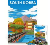 Poster di viaggio della Corea del Sud per adulti, puzzle da 1000 pezzi, stimolante per la mente, morbido e rilassante, bordi lisci, regalo stagionale (50x75cm)