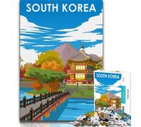 Poster di viaggio della Corea del Sud, puzzle da 1000 pezzi per adulti, gioco educativo, sfida, giocattolo, decorazione da parete, regali unici per compleanno e Natale, 38x26cm