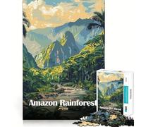Poster di viaggio della foresta pluviale amazzonica del Perù per adulti,puzzle da 1000 pezzi,gioco di concentrazione mentale,qualità premium,taglio laser,divertimento serale per tutta la famiglia