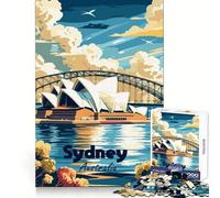 Poster di viaggio della Sydney Opera House per adolescenti, puzzle da 1000 pezzi, gioco per allenare la mente, gioco di gruppo, taglio di precisione, regalo per festival 38x52cm