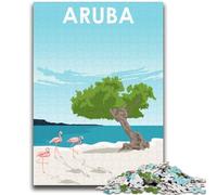 Poster di viaggio dell'isola di Aruba,puzzle da 1000 pezzi per adolescenti,adatto per bambini dai 14 anni in su,divertimento in famiglia,ideale come regalo per tutta la famiglia,1000 pezzi (50x75cm)