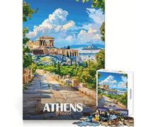 Poster di viaggio di Atene, Grecia - Puzzle da 1000 pezzi per adulti e ragazzi - Esercizi di ragionamento - Fuga rilassante - Bordi di alta qualità - Regalo significativo (50x75cm)