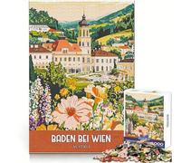 Poster di viaggio di Baden-Bei-Wien, Austria, puzzle da 1000 pezzi per adulti, allenamento della memoria, divertimento facile, taglio perfetto, regalo di Natale ideale (50x75cm)