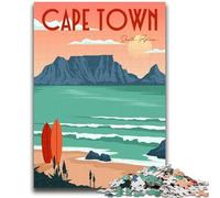 Poster di viaggio di Città del Capo, puzzle per adolescenti, giocattoli, giochi educativi, lista dei desideri antistress con Babbo Natale, 1000 pezzi (26x38cm)