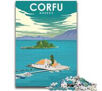 Poster di viaggio di Corfù, Grecia, puzzle per adolescenti, 2000 puzzle, per 14+ anni, allena il tuo cervello e le tue mani, regali di Natale, 2000 pezzi (70x100cm)