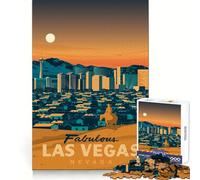 Poster di viaggio di Las Vegas Puzzle da 1000 pezzi per adolescenti Puzzle divertente e stimolante per la mente Ricreazione leggera Taglio fine Regalo di Natale unico (50x75cm)