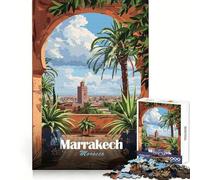 Poster di viaggio di Marrakech,Marocco Puzzle da 1000 pezzi per adolescenti Stimola l'agilità mentale Rilassante Sicuro Unisciti Sorpresa di compleanno (38x52cm)