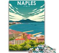 Poster di viaggio di Napoli, Italia, puzzle per adulti, 2000 pezzi, arte interessante, riduzione dello stress, lista dei desideri con Babbo Natale per età 14 anni, 2000 pezzi (70x100cm)