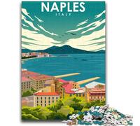 Poster di viaggio di Napoli, Italia, puzzle per adulti da 1000 pezzi, aiuta il cervello a esercitare i giocattoli avvincenti per coltivare la pazienza, gioco di sfida unico, 1000 pezzi (26x38cm)