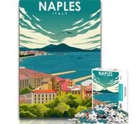 Poster di viaggio di Napoli, Italia, puzzle per adulti da 1000 pezzi, gioco stimolante e gioco per famiglie, ideale come regalo per tutta la famiglia, 38x26cm