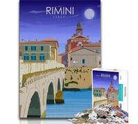 Poster di viaggio di Rimini, Italia, puzzle da 1000 pezzi per adulti, difficile da completare ma divertente e umoristico, arredamento e regalo unici, 50x75cm