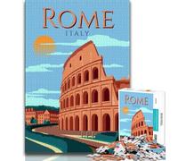Poster di viaggio di Roma, Italia, puzzle da 1000 pezzi per adulti, difficile da completare ma divertente e umoristico, regalo di compleanno, regali, arte murale 50x75cm