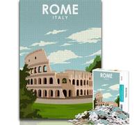 Poster di viaggio di Roma, Italia, puzzle da 1000 pezzi per adulti e ragazzi, gioco per famiglie, antistress, sfida difficile, collezione di artisti, belle arti, 50x75cm