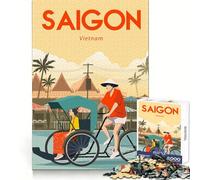 Poster di viaggio di Saigon, Vietnam, per ragazzi, puzzle da 1000 pezzi, stimolante per la mente, divertimento spensierato, bordi definiti, ideale per le vacanze (38x52cm)