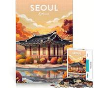 Poster di viaggio di Seoul, Corea, puzzle da 1000 pezzi per adolescenti, gioco di puzzle per stimolare la mente, qualità, regalo di Natale (38x52cm)