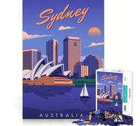 Poster di viaggio di Sydney, puzzle della città per ragazzi, 1000 pezzi, migliora la memoria, casa, tempo libero, bordi precisi, 38x52cm