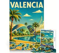 Poster di viaggio di Valencia, puzzle da 1000 pezzi, destrezza mentale, delicato impegno, perfetta vestibilità, (50x75cm)
