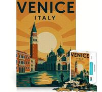 Poster di viaggio di Venezia,Italia,puzzle da 1000 pezzi,gioco di concentrazione mentale,design a incastro preciso,sfida interattiva per il cervello per la casa (38x52cm)