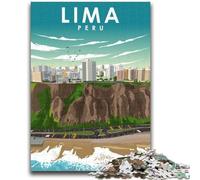 Poster di viaggio Lima, Perù, puzzle per adulti, 1000 pezzi, arte interessante, riduzione dello stress, lista dei desideri con Babbo Natale per età 14 anni, 1000 pezzi (50x75cm)
