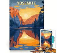 Poster di viaggio vintage del Parco Nazionale di Yosemite Puzzle da 1000 pezzi Divertimento per la mente Allenamento mentale Pezzi a incastro precisi Hobby affascinante per i momenti di ozio (38x26cm)