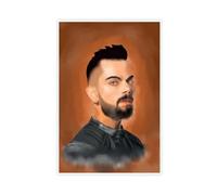Poster di Virat Kohli, arte indiana del cricket, decorazione artistica da parete per soggiorno, camera da letto, 50 x 75 cm