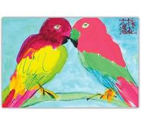 Poster di Walasse Ting, una coppia di pappagalli, arte murale astratta, stampe di Walasse Ting, dipinto su tela colorato, arredamento moderno per la casa, immagine 40x60 cm, senza cornice.