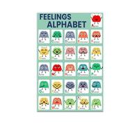 Poster digitale da parete con sentimenti e emozioni, per bambini e adolescenti, ABC dalla A alla Z, per aule scolastiche, ufficio, camera da letto, poster decorativo da parete per soggiorno, camera da