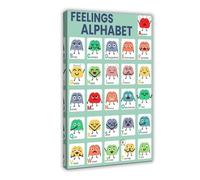 Poster digitale da parete con sentimenti e emozioni, per bambini e adolescenti, ABC dalla A alla Z, per aule scolastiche, ufficio, camera da letto, poster decorativo da parete per soggiorno, camera da