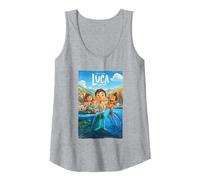 Poster Disney And Pixar's Luca Movie Canotta, Donna, Grigio Melange, XL