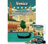 Poster divertente con battuta su Venezia puzzle da 1000 pezzi per adolescenti attività rilassante e stimolante per la memoria ideale per creare un'atmosfera piacevole e creare un regalo festivo