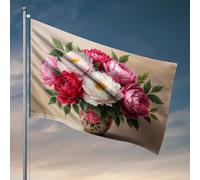 Poster divertenti per dormitorio universitario floreale armonia: un bouquet di peonie in un vaso decorativo bandiera stanza decorazione roba fresca per la tua stanza (30 x 45 cm)