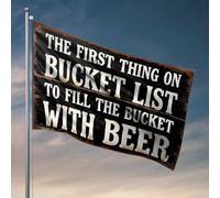 Poster divertenti per dormitorio universitario lista secchio: riempire il secchio con bandiera birra bandiere dormitorio per ragazzi segno portico (152 x 244 cm)