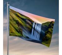 Poster divertenti per dormitorio universitario maestà della natura: una maestosa cascata nel selvaggio bandiera invernale casa bandiera decorazione porta (30 x 45 cm)